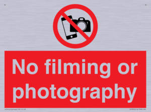 No filming or photography